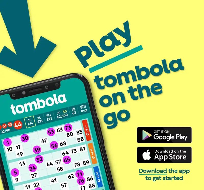 Play tombola on the go: Get it on Google Play, Download on the App Store